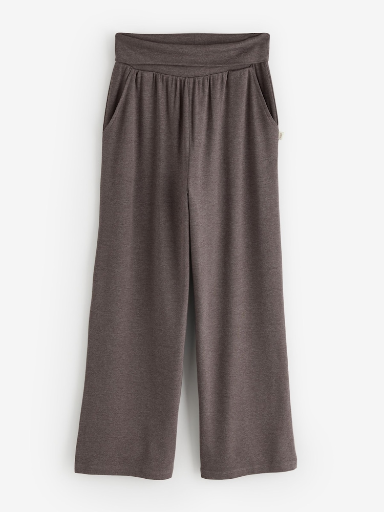 Gris - Laura Ashley Roll Top Wide Leg Yoga Trousers - Imagen 1 de 5