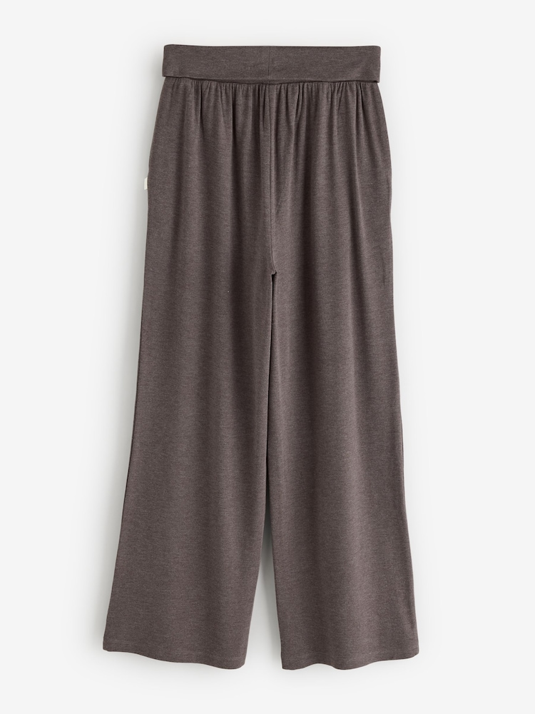 Gris - Laura Ashley Roll Top Wide Leg Yoga Trousers - Imagen 2 de 5
