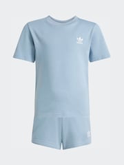 adidas Originals Blue Top and Short Set - Image 1 of 8