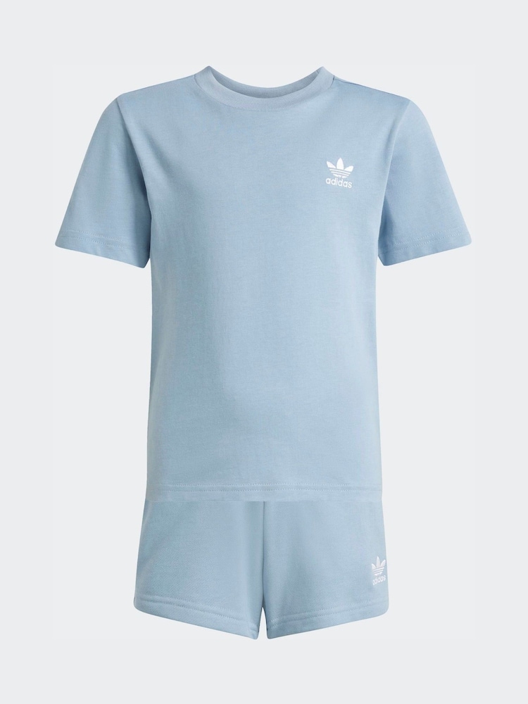 adidas Originals Blue Top and Short Set - Image 1 of 8