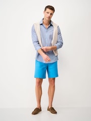 Crew Clothing Blue Classic Fit Micro Stripe Poplin Shirt - Image 1 of 4