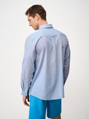 Crew Clothing Blue Classic Fit Micro Stripe Poplin Shirt - Image 2 of 4