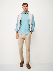Crew Clothing Blue Slim Fit Cotton Oxford Shirt - Image 3 of 5