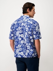 Crew Clothing Blue Linen Blend Revere Shirt - Image 2 of 5
