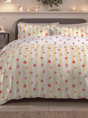 Copenhagen Home Yellow Strawberry Stripe Duvet Cover Set - Image 1 of 2