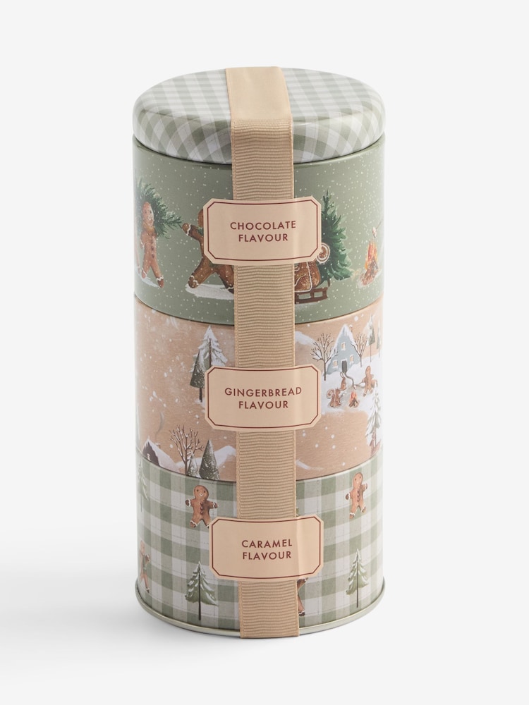 Christmas Hot Chocolate Gingerbread Trio Stacking Tin Gift Set - Image 3 of 3 Christmas Hot Chocolate Gingerbread Trio Stacking Tin Gift Set - Image 3 of 3