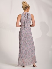 Jolie Moi Purple Halter Neck Maxi Dress - Image 2 of 6