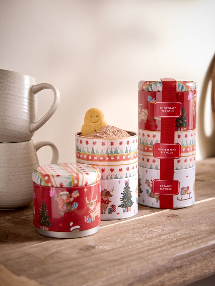 Christmas Hot Chocolate Hamish Trio Stacking Tin Gift Set - Image 2 of 3 Christmas Hot Chocolate Hamish Trio Stacking Tin Gift Set - Image 2 of 3