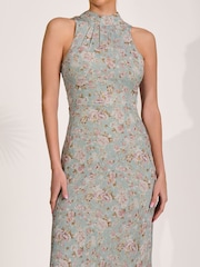 Jolie Moi Blue Halter Neck Maxi Dress - Image 3 of 6