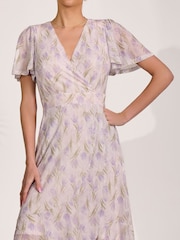 فستان شبكي ماكسي متوسط الطول بقصّة ملفوفة من Jolie Moi - صورة 3 من 6