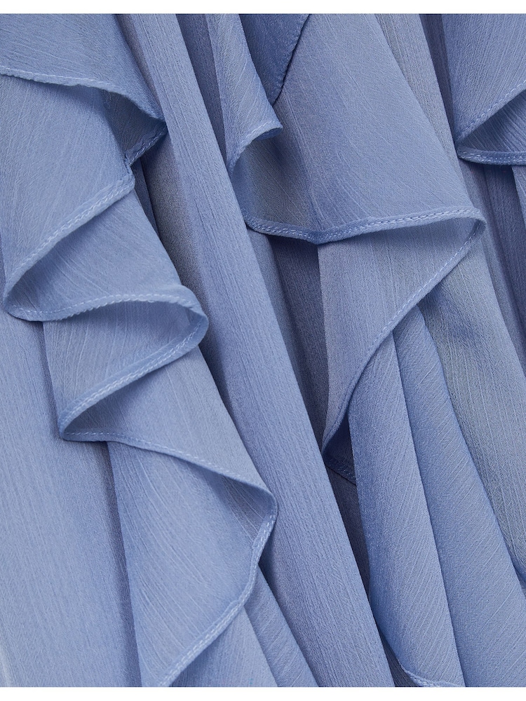 Monsoon Blue Arizona Halter Ruffle Prom Dress - Image 4 of 4