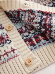 Neutral Fairisle Knitted Cardigan and Legging Baby Set (0mths-2yrs) - Image 10 of 13