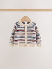 Neutral Fairisle Knitted Cardigan and Legging Baby Set (0mths-2yrs) - Image 3 of 13