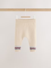 Neutral Fairisle Knitted Cardigan and Legging Baby Set (0mths-2yrs) - Image 4 of 13