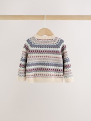 Neutral Fairisle Knitted Cardigan and Legging Baby Set (0mths-2yrs) - Image 5 of 13