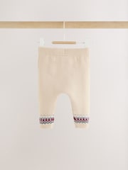 Neutral Fairisle Knitted Cardigan and Legging Baby Set (0mths-2yrs) - Image 6 of 13