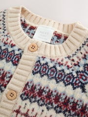 Neutral Fairisle Knitted Cardigan and Legging Baby Set (0mths-2yrs) - Image 9 of 13