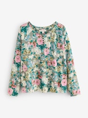 Laura Ashley Pink/Green Lichendale Jersey Twosie Pyjamas - Image 8 of 13