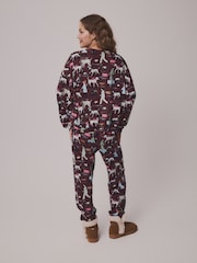 Burgundy Red Dogs Long Sleeve Pyjamas - Image 3 of 6