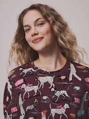 Burgundy Red Dogs Long Sleeve Pyjamas - Image 4 of 6