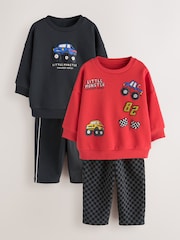 Red Crew Neck Joggers Set 4 Piece (3mths-7yrs) - Image 1 of 7