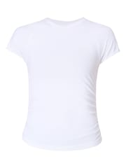 Sweaty Betty White Athlete Crop Seamless Ruched T-Shirt - Image 7 of 7