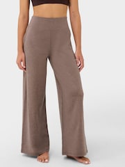 Sweaty Betty Brown Unwind 32" Pleated Wide Leg Trousers - Image 3 of 7