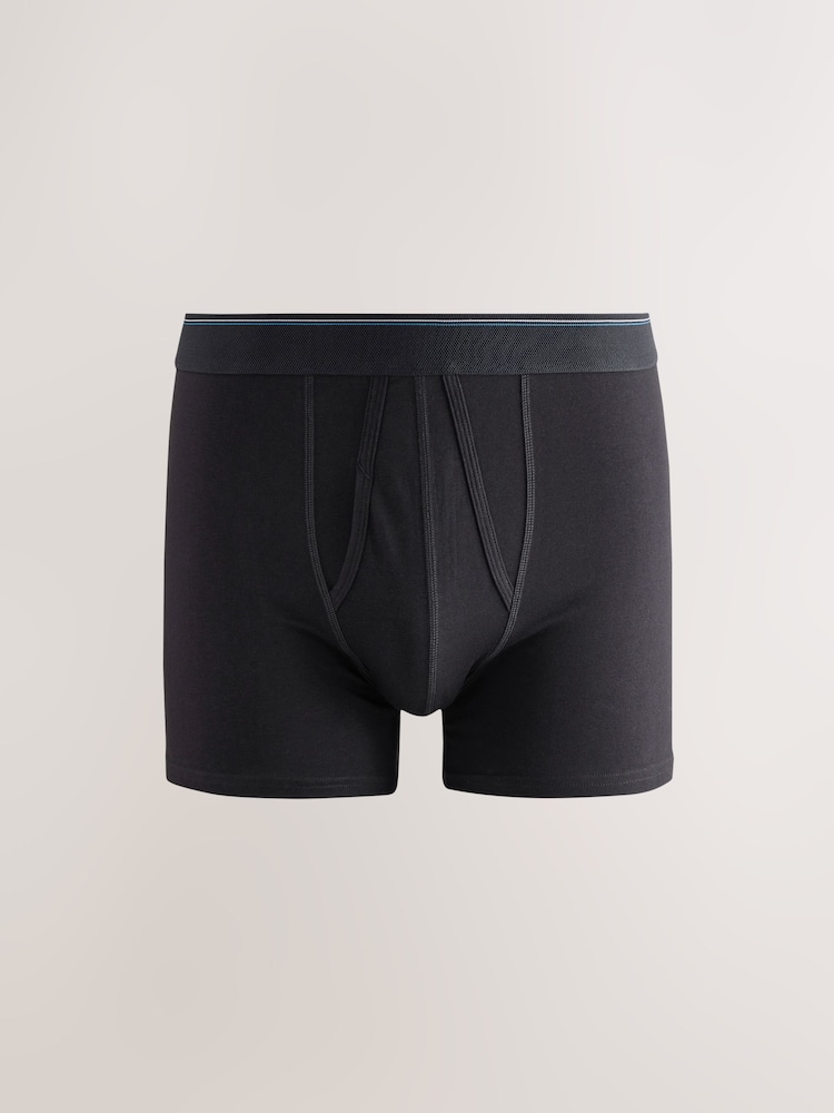 Sort taljebånd med tip - 5 Pakke - A-Front Cotton Rich Boxers - Billede 2 af 10 Sort taljebånd med tip - 5 Pakke - A-Front Cotton Rich Boxers - Billede 2 af 10