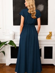 Hot Squash Blue Chiffon Maxi Dress - Image 3 of 6