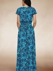 Hot Squash Chiffon Maxi Blue Dress - Image 2 of 3