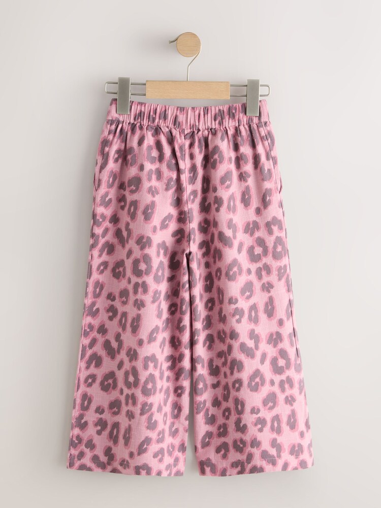 Pink Animal Print Pullon Wide Leg Trousers (3-16yrs) - Image 2 of 4