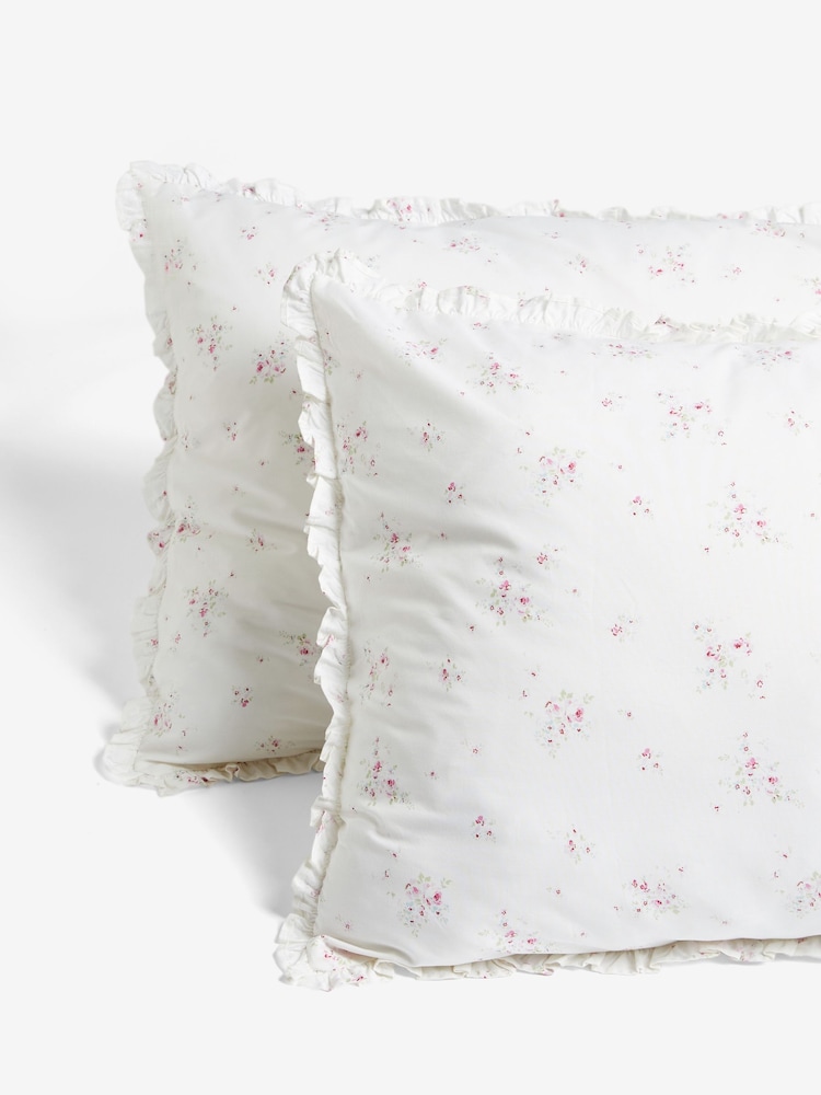 Shabby Chic by Rachel Ashwell® Set of 2 Rosabelle Pink Petite Ruffle Pillowcases - Image 2 of 3