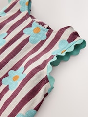 Chocolate Brown Floral Stripe Top & Cuffed Trousers Set (3mths-7yrs) - Image 5 of 5