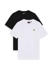 Lyle & Scott Jet Black/ White Multipack T-Shirts 2 Pack - Image 1 of 3
