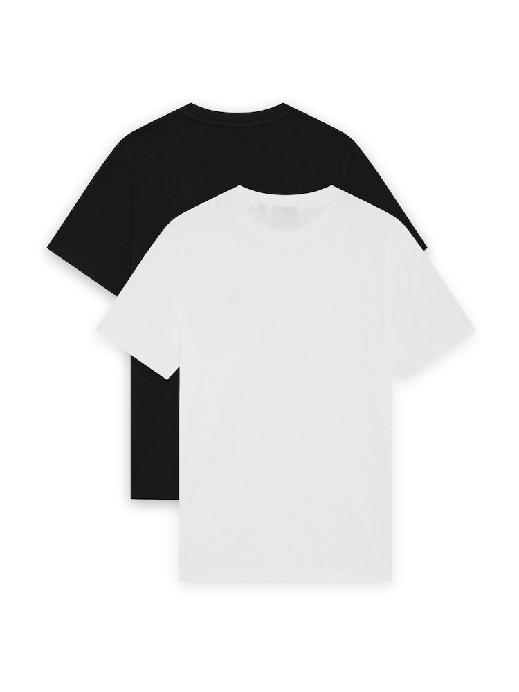 Lyle & Scott Jet Black/ White Multipack T-Shirts 2 Pack - Image 2 of 3 Lyle & Scott Jet Black/ White Multipack T-Shirts 2 Pack - Image 2 of 3