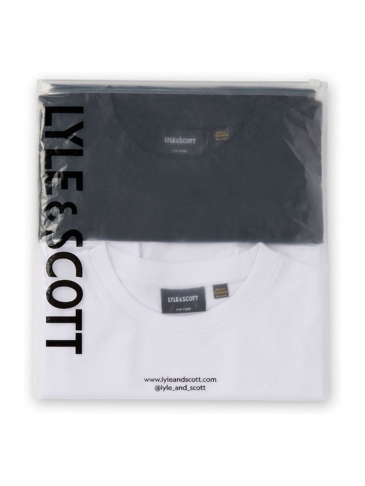 Lyle & Scott Jet Black/ White Multipack T-Shirts 2 Pack - Image 3 of 3 Lyle & Scott Jet Black/ White Multipack T-Shirts 2 Pack - Image 3 of 3