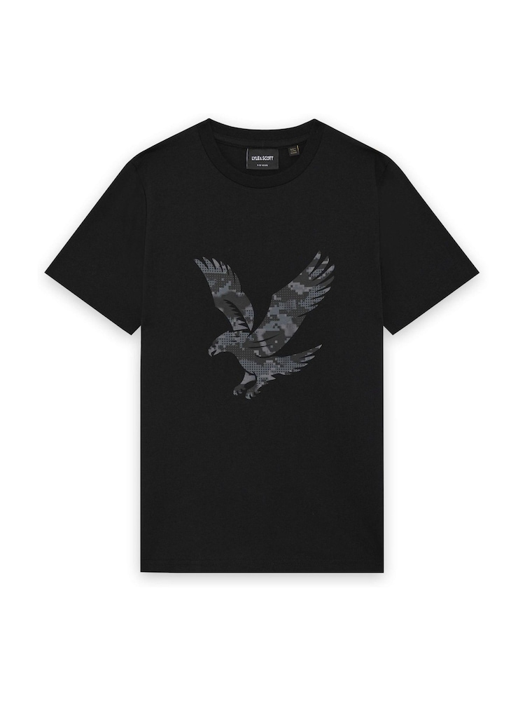 Lyle & Scott Black Pixelated Eagle Graphic T-Shirt - Image 1 of 1