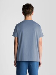 Синий - Футболка Lyle & Scott с вырезом под горло - Изображение 3 6