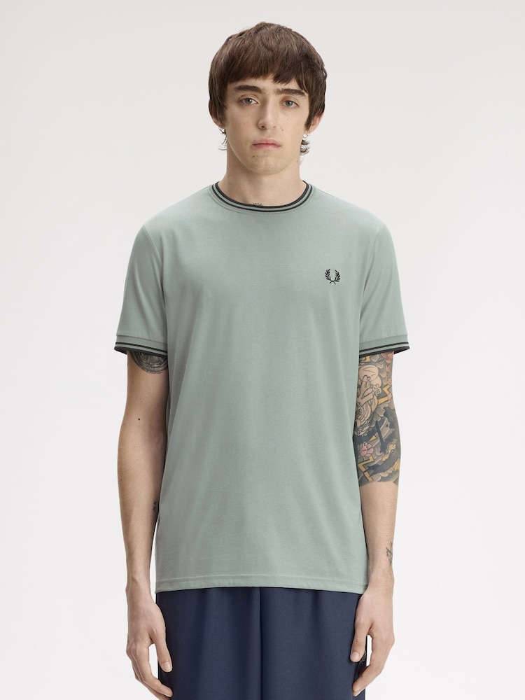 Fred Perry Blue Twin Tipped T-Shirt - Image 1 of 5