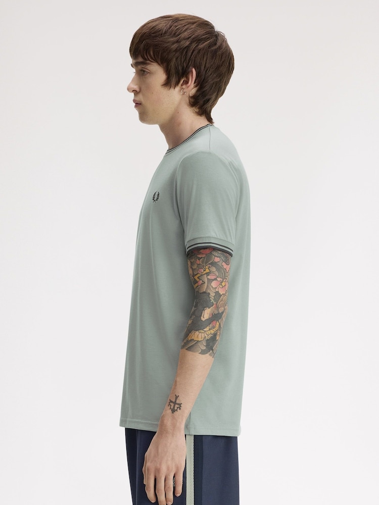 Fred Perry Blue Twin Tipped T-Shirt - Image 2 of 5