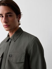 Fred Perry Green Ripstop Pocket Overshirt - Image 5 of 7