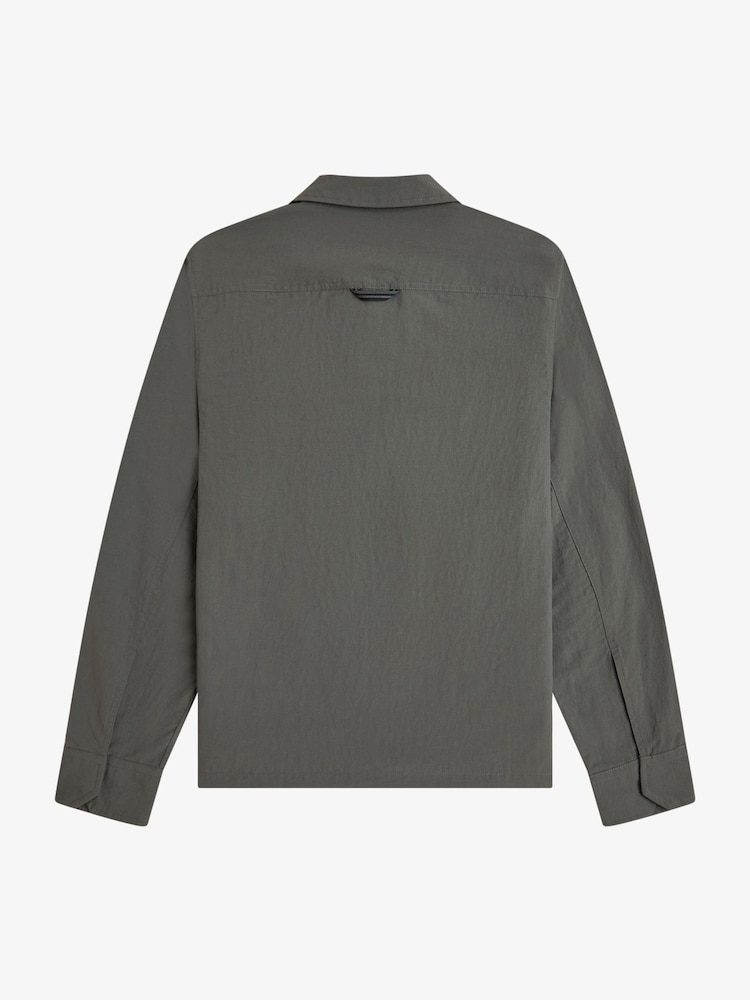 Fred Perry Green Ripstop Pocket Overshirt - Image 7 of 7