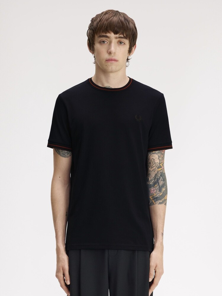 Fred Perry Blue Twin Tipped T-Shirt - Image 1 of 5