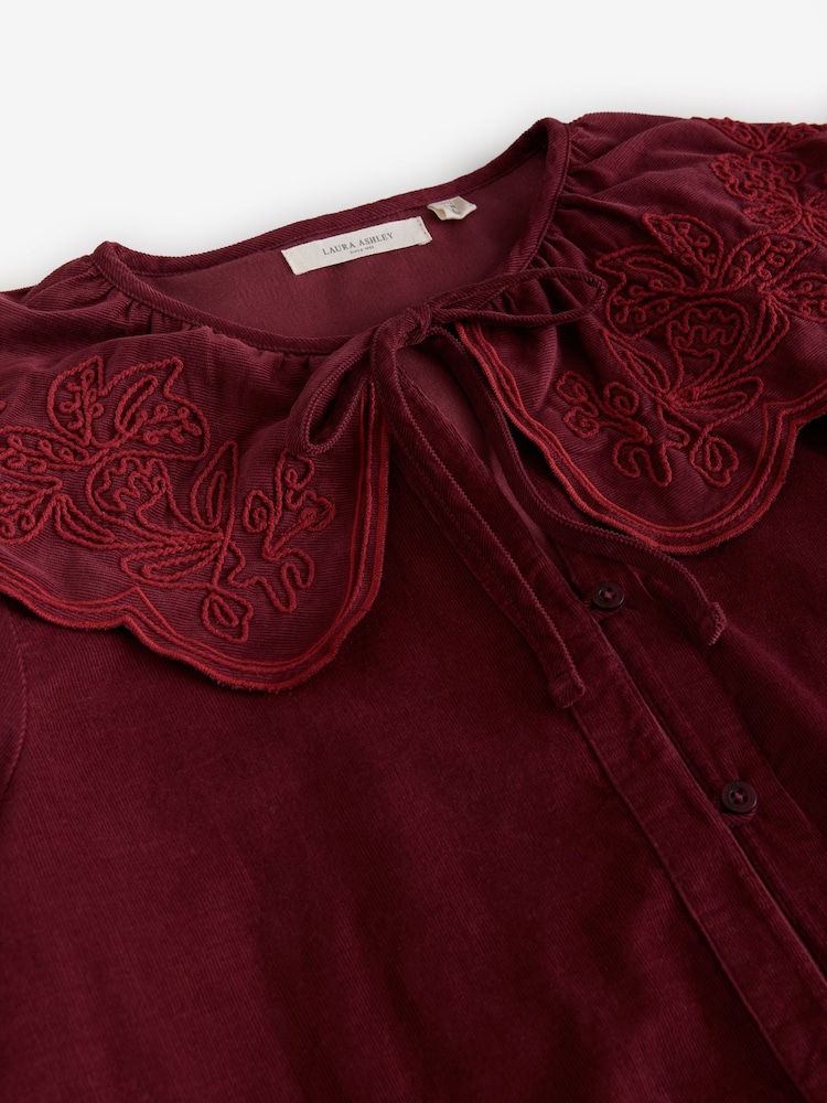 Laura Ashley Cord Embroidered Statement Scalloped Collar Tea Dress - Kuva 7 / 7