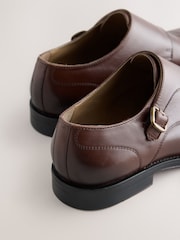 酒紅 - Double Monk Leather Shoes - 圖片 6/7