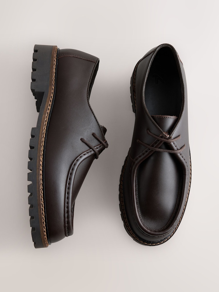 Brown Leather Apron Shoes - Image 1 of 6