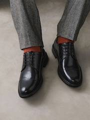 Black Toecap Leather Shoes - Image 1 of 2