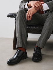 Black Toecap Leather Shoes - Image 2 of 2
