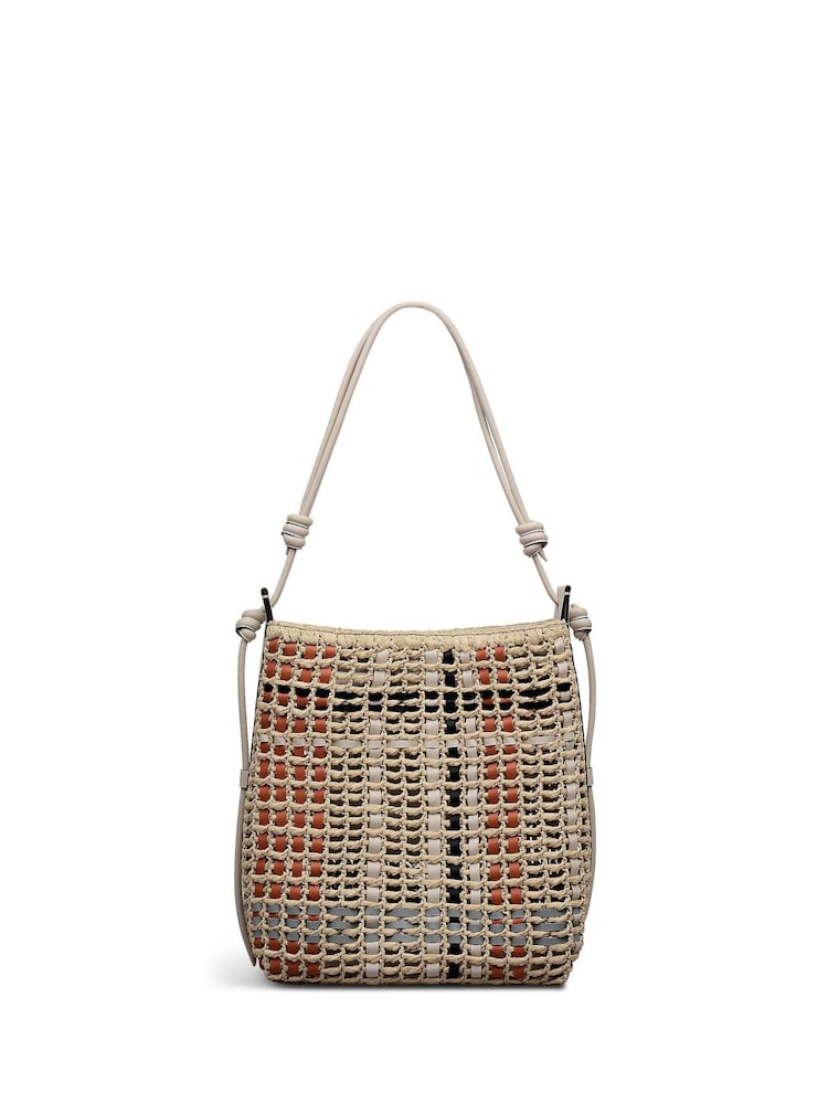 ブラウン - Radley The Camden ラフィアチェック柄ショルダーバッグ - 画像 1 / 4