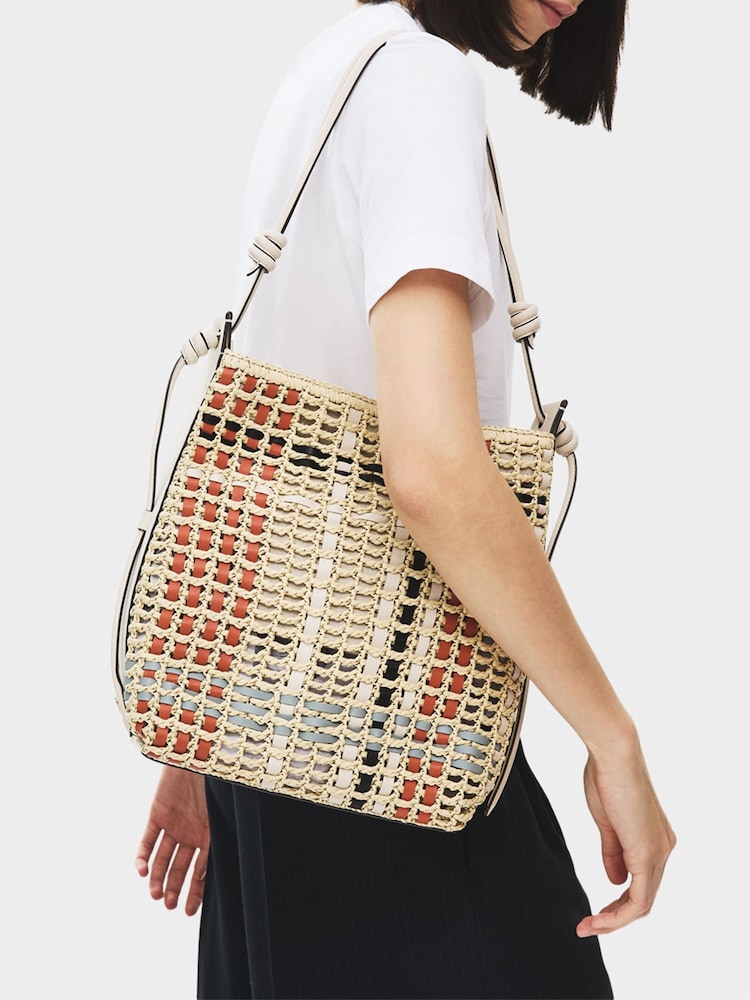 ブラウン - Radley The Camden ラフィアチェック柄ショルダーバッグ - 画像 4 / 4